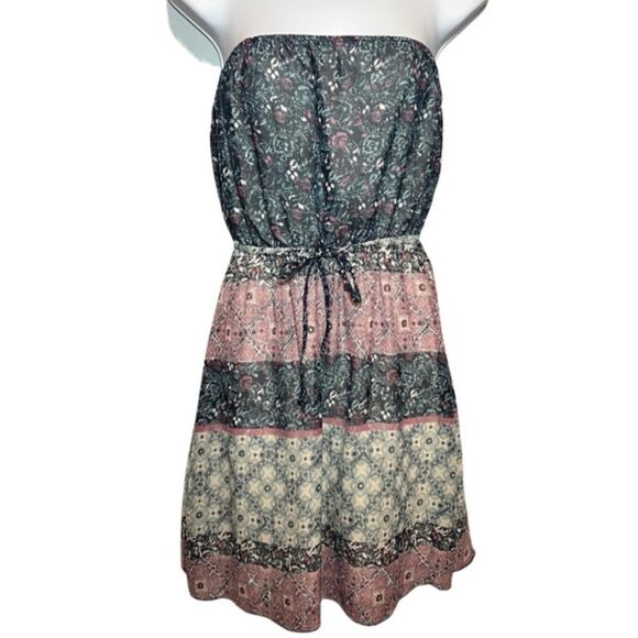 Mudd Strapless Peasant Dress, L - Picture 2 of 9